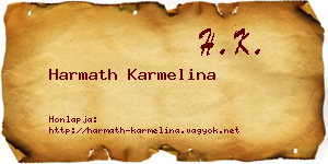 Harmath Karmelina névjegykártya